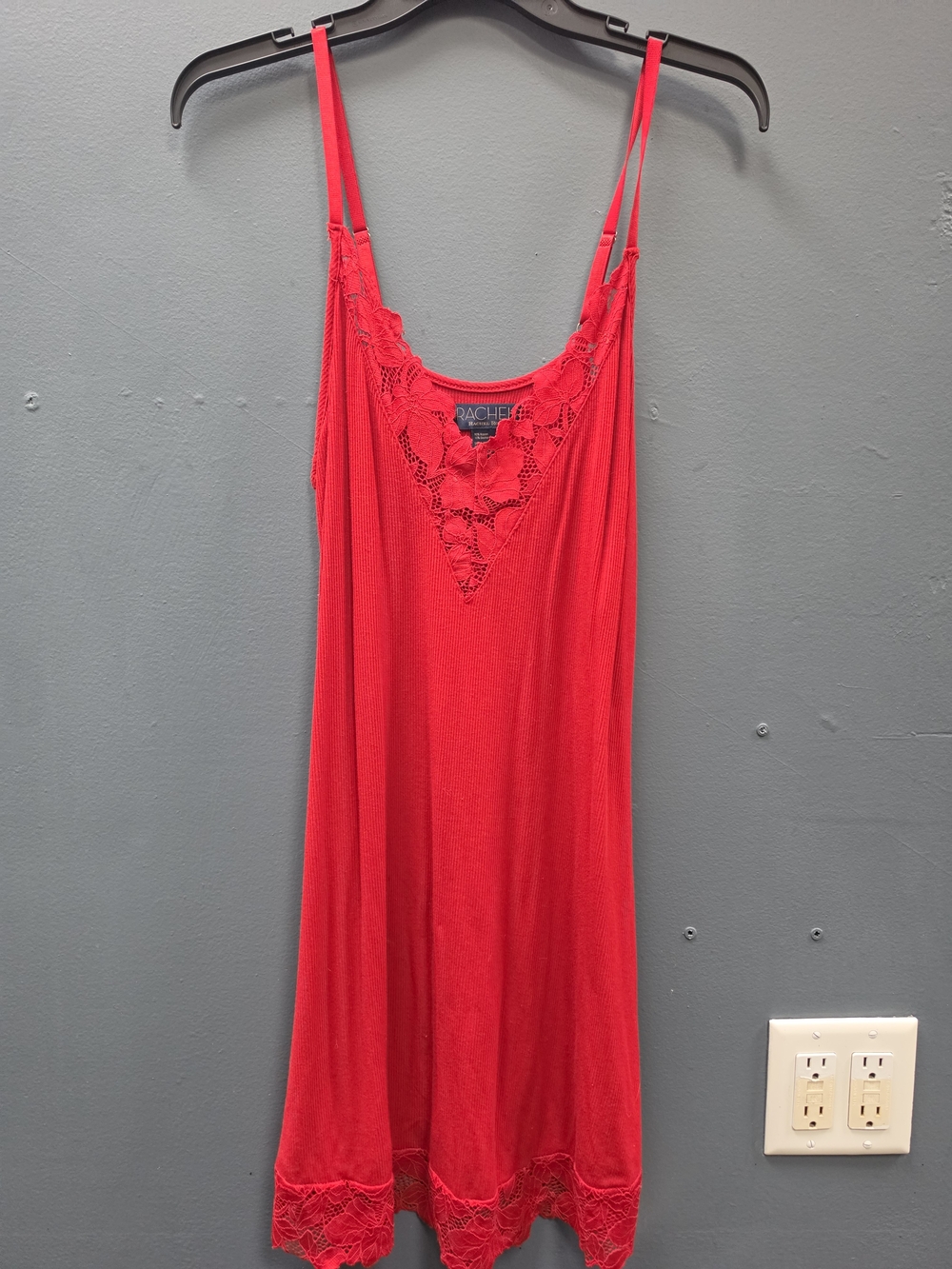 1Rachel Red Lace-Trim Sleep Dress Tank Top by Rachel Roy